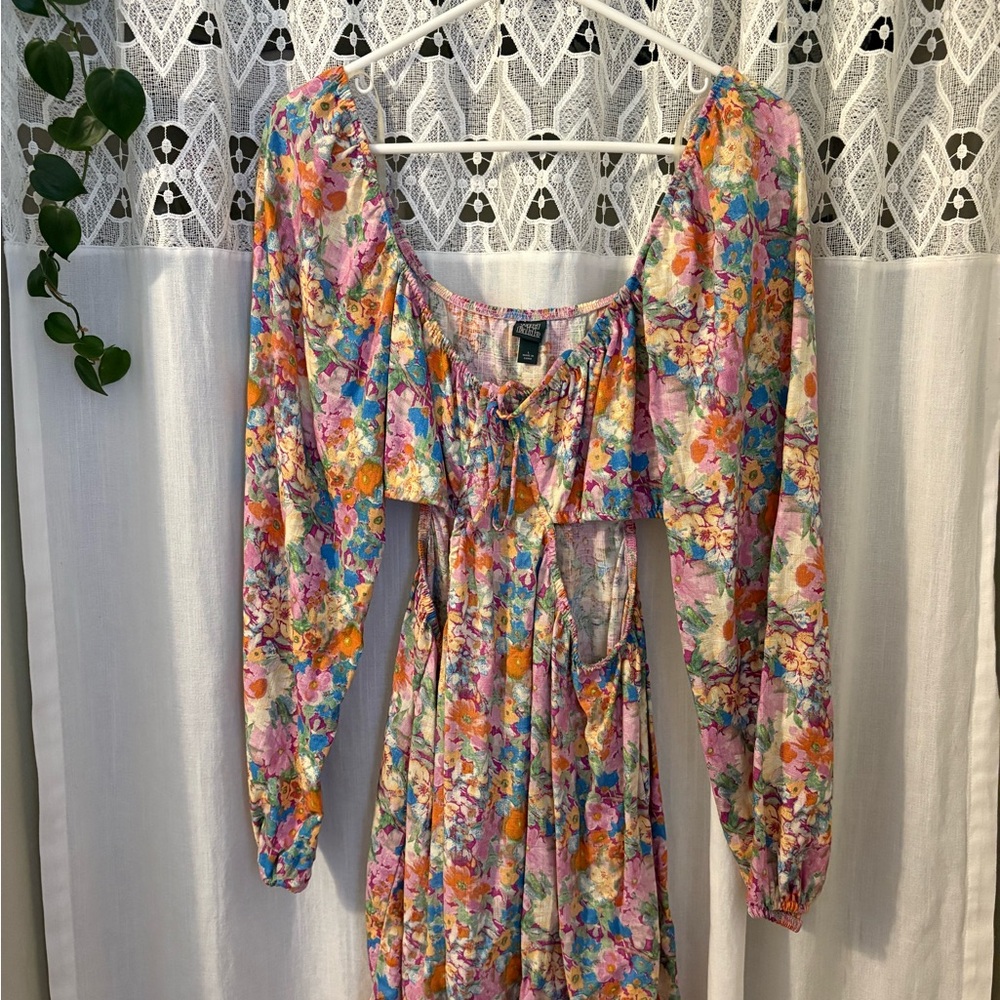 wild fable Multicolor Floral Maxi Dress — Pink, Blue & Orange Accents